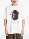 A Bathing Ape Rhinestone-embellished Ape Head-print T-shirt In Gray