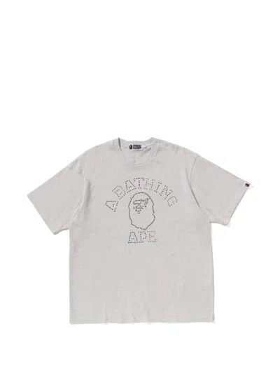 A Bathing Ape Rhinestone-embellished Ape Head T-shirt In White