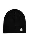 A Bathing Ape Ribbed-knit Logo Beanie In Black