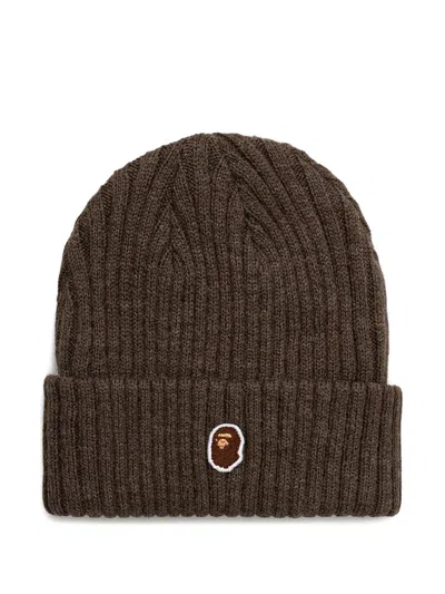 A Bathing Ape Ribbed-knit Logo Beanie