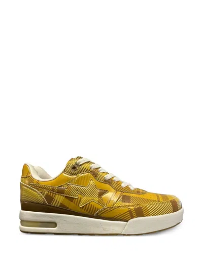A Bathing Ape Road Sta Check-print Sneakers In Multi