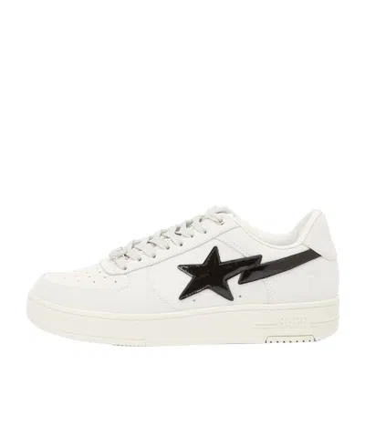 A Bathing Ape Round Toe Sneakers In White