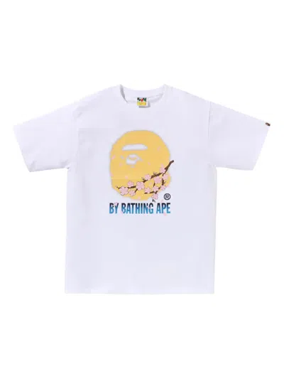 A Bathing Ape Sakura Face T-shirt In White