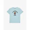 A Bathing Ape Kids' Sax Ape-head Short-sleeves Cotton-jersey T-shirt 2-9 In Blue