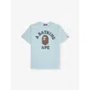 A Bathing Ape Sax College Brand-print Cotton-jersey T-shirt 10- In Blue