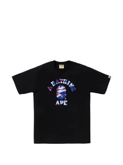 A Bathing Ape Screen Camo College T-shirt In Black
