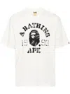 A Bathing Ape Screen Print College Relaxed Fit Tee In Neutrals