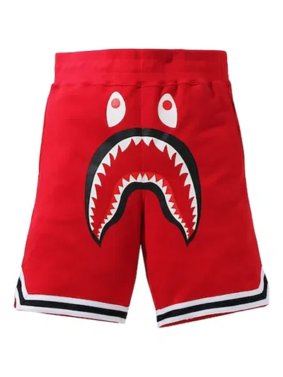 A Bathing Ape Shark Basketball Sweatshort In Red