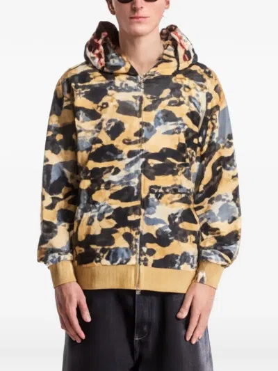 A Bathing Ape Shark Camo Hoodie In Multi