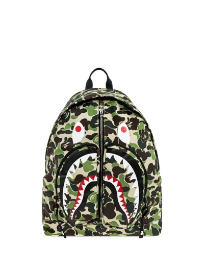 A Bathing Ape Shark Camouflage-print Backpack In Orange