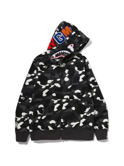 A Bathing Ape Shark Camouflage-print Hoodie In Multi