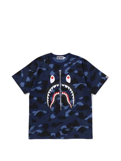 A Bathing Ape Shark Camouflage-print T-shirt In Black