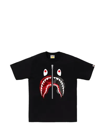 A Bathing Ape Shark Color Camo T-shirt In Black