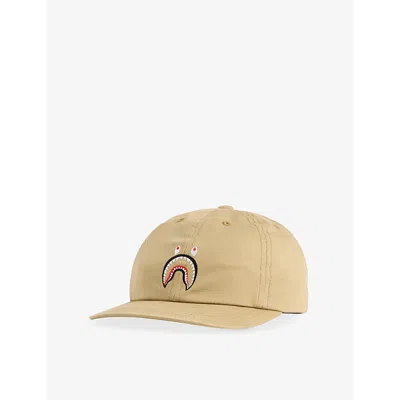 A Bathing Ape Kids' Shark-embroidery Panelled Cotton Adjustable Cap In Neutral