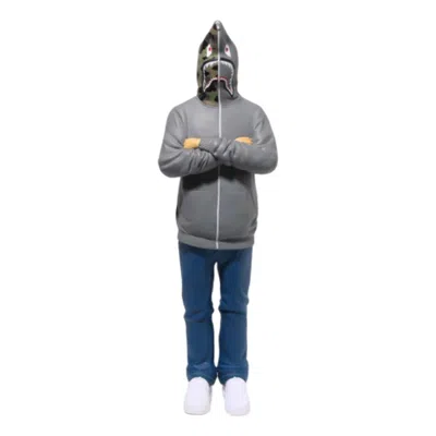 A Bathing Ape Shark Figure 'grey' In Yellow