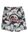 A Bathing Ape Shark-graphic Camouflage Shorts In Blue