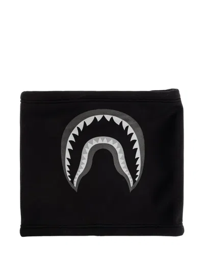 A Bathing Ape Shark-graphic Neck Warmer In Black