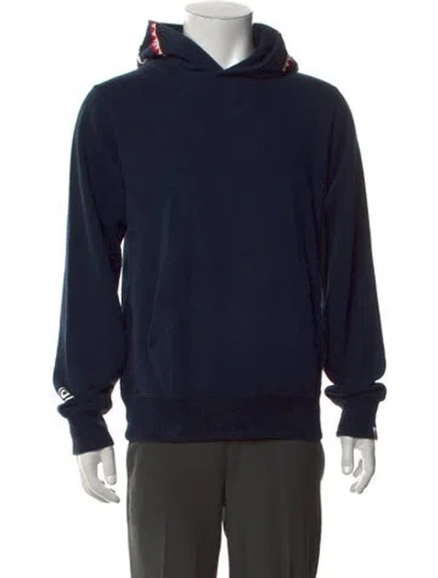 Pre-owned A Bathing Ape Shark Graphic Print Hoodie In Blue