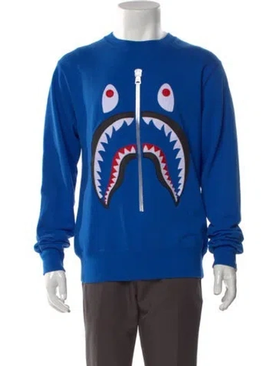 Pre-owned A Bathing Ape Shark Graphic Print T-shirt In Blue