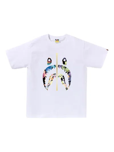 A Bathing Ape Shark-graphic T-shirt In White