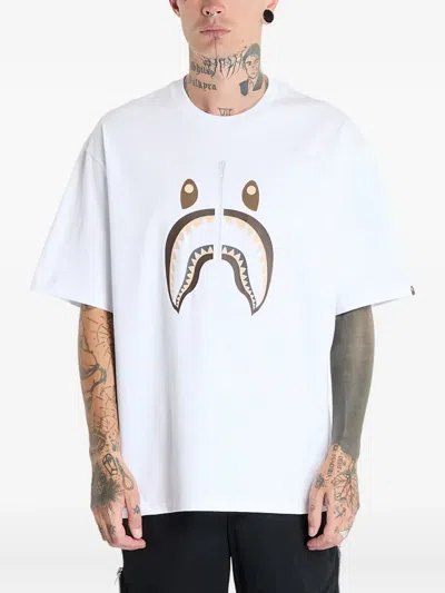 A Bathing Ape Shark-graphic T-shirt In White