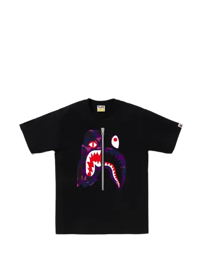 A Bathing Ape Shark Graphic-print T-shirt In Black