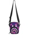 A Bathing Ape Shark-head Camo Messenger Bag In Purple