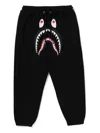 A Bathing Ape Shark-head Drawstring Track Pants In Black