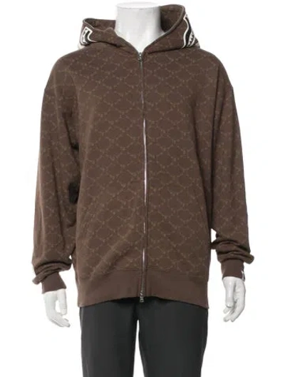 Pre-owned A Bathing Ape Shark Head Graphic Print Hoodie In Brown