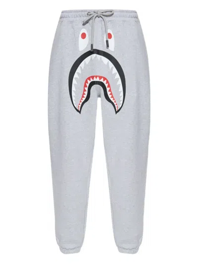 A Bathing Ape Shark-head Track Pants In Gray
