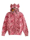 A Bathing Ape Shark Hooded Sweatshirt In Pink