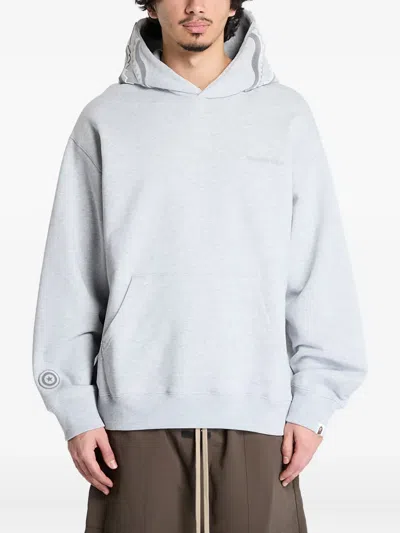 A Bathing Ape Shark-logo Pullover Hoodie In Gray