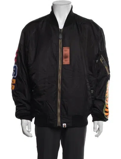 Pre-owned A Bathing Ape Shark Ma-1 Graphic Print Windbreaker W/ Tags In Black
