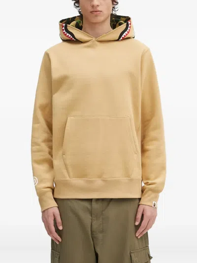 A Bathing Ape Shark-motif Hoodie In Yellow