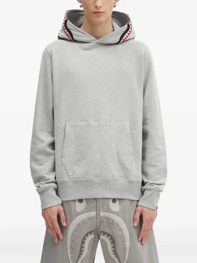 A Bathing Ape Shark-motif Hoodie In Gray