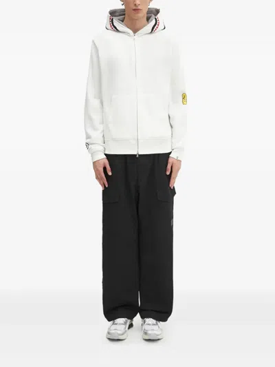 A Bathing Ape Shark-motif Zip-up Hoodie In White