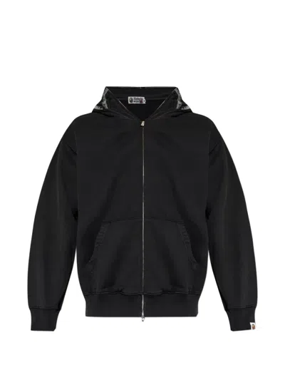 A Bathing Ape Shark Patch-detail Cotton Hoodie In Black