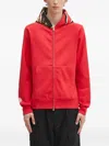 A Bathing Ape Shark-pattern Hooded Zip-up Sweatshirt In Red