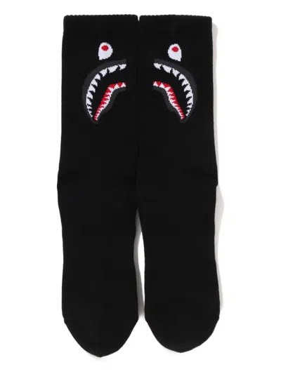 A Bathing Ape Shark Socks In Black