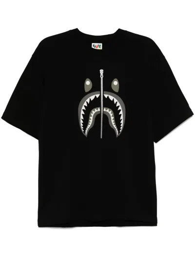 A Bathing Ape T-shirt Mit Haimotiv In Schwarz