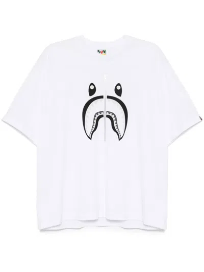 A Bathing Ape T-shirt Mit Haimotiv In Weiss