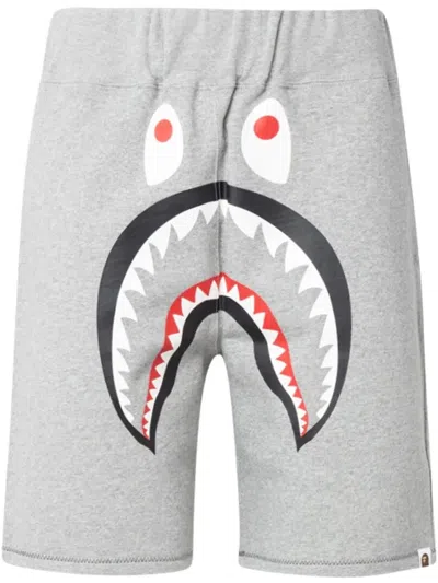 A Bathing Ape Shark Track Shorts In Gray