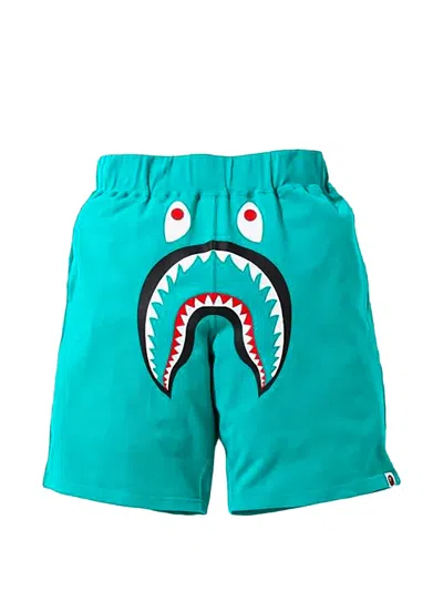 A Bathing Ape Shark Wide-leg Shorts In Blue
