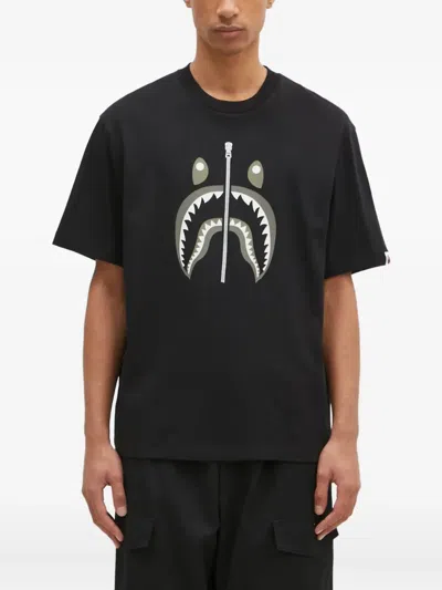 A Bathing Ape Shark-zip T-shirt In Black
