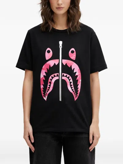 A Bathing Ape Shark-print T-shirt In Black