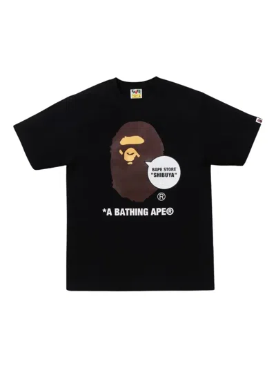 A Bathing Ape Shibuya Ape Head T-shirt In Black