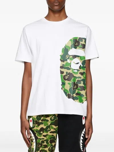 A Bathing Ape Side Big Ape Head "abc Camo" T-shirt In White