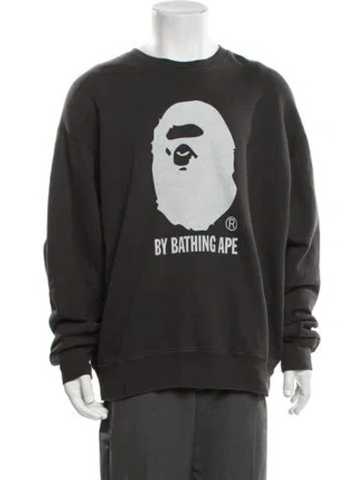 Pre-owned A Bathing Ape Signature Logo Graphic Print Sweatshirt In Grey