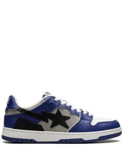 A Bathing Ape Panelled Low-top Sneakers In Blue