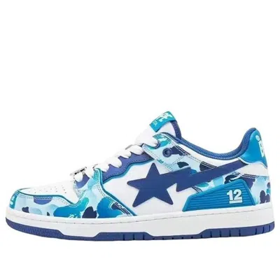 A Bathing Ape Sk8 Sta 12 Leather Low 'white Blue'